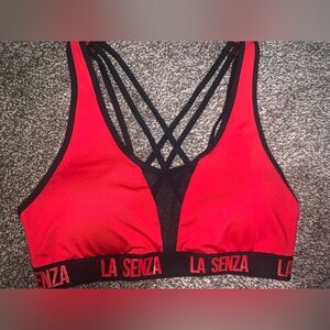 La SENZA Red & Black Crisscross Sports Bralette
